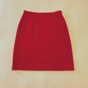 St. John Collection red wool skirt